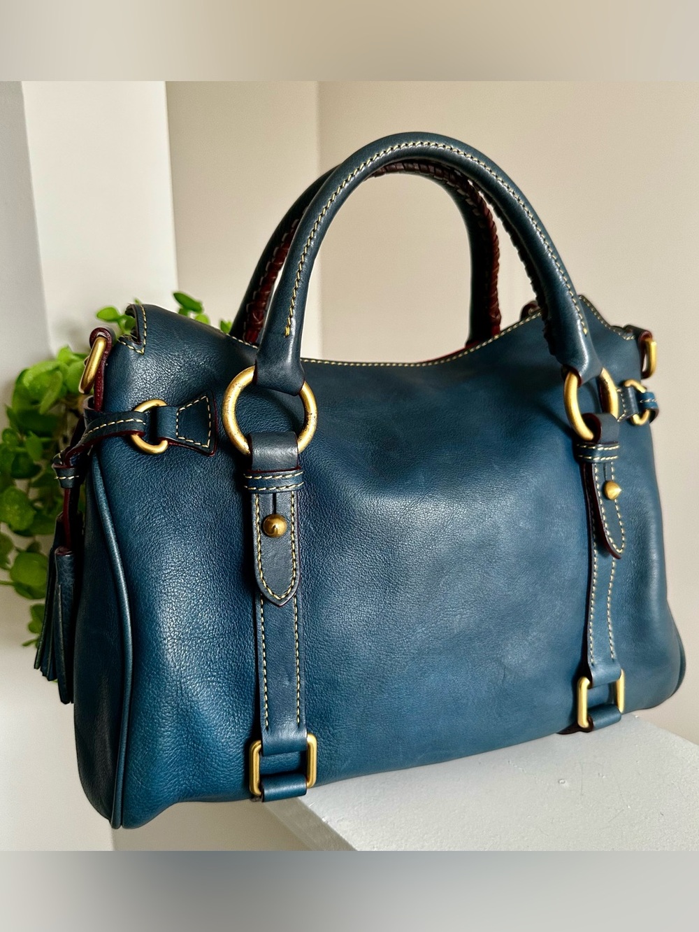 Dooney & Bourke Florentine Satchel in Color Denim - Picture 4 of 16
